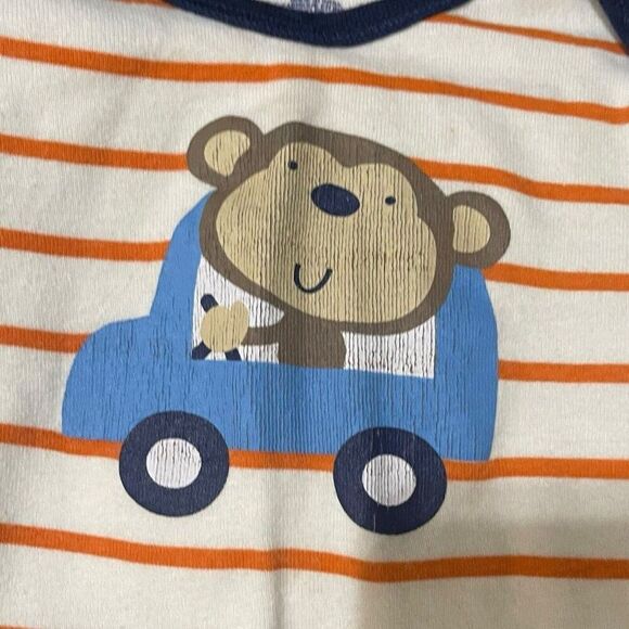 Gerber Graphic Print Bodysuit Onesie Baby Boy 12 Months Multicolored Striped Top - Picture 5 of 8